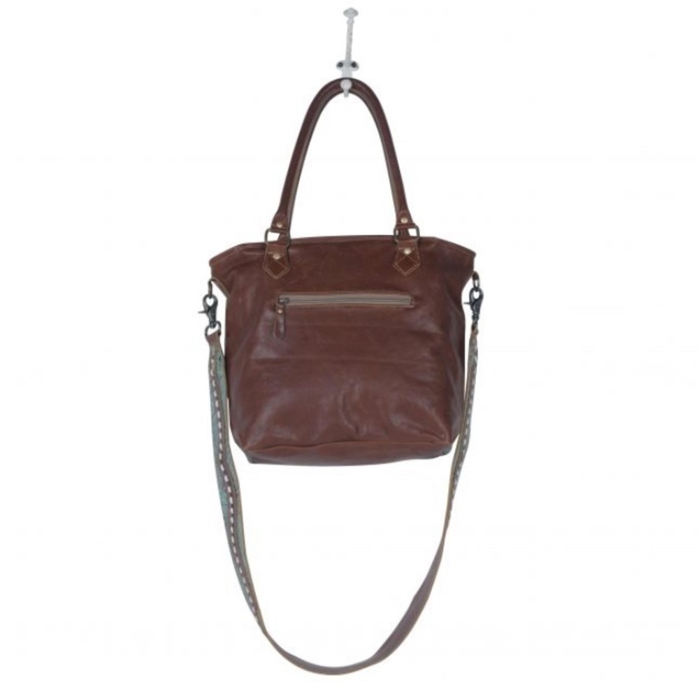New Genuine Leather Bohemian Western Print Tote Bag Shoulder Bag Handbag - Picture 6 of 13